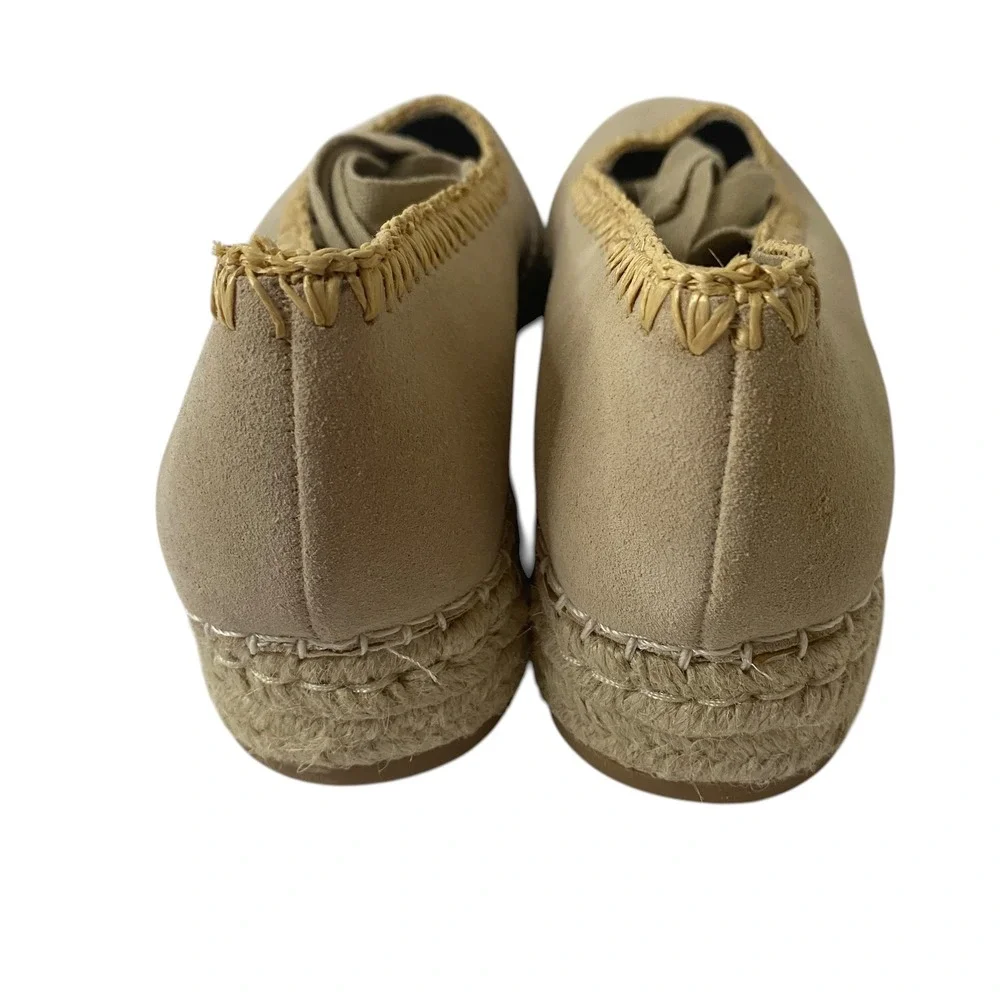 Dolce Vita Morgan Tan Suede‎ Espadrille Flats Ribbon Ankle Tie Shoes Womens 9.5